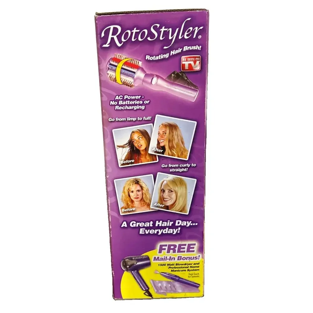 Rotostyler Triple Action System Rotating Hair Brush With Video As Seen On TV
